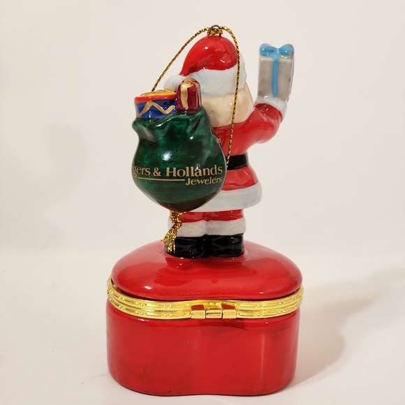 Christmas Engagement Ring Box, Heart Box With Santa Claus, Collectible Christmas - Picture 3 of 4